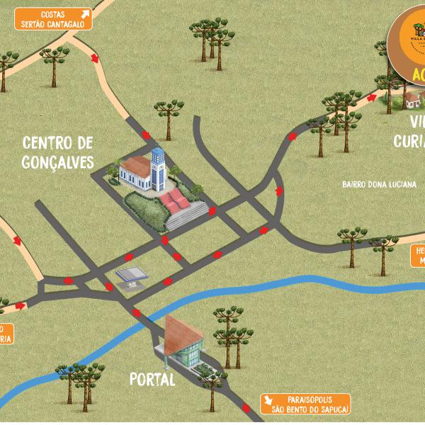 Como chegar (Villa Curiango - Gonçalves MG)