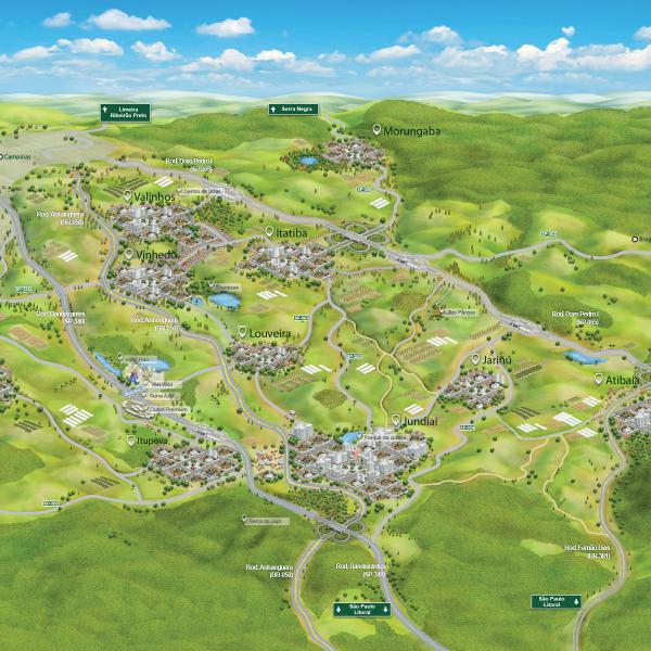 Mapa do Circuito das Frutas SP