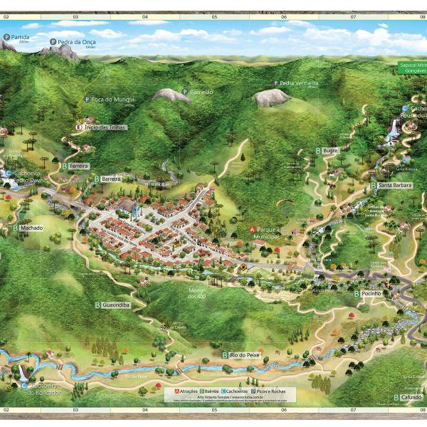 Mapa de São Francisco Xavier SP - Serra da Mantiqueira