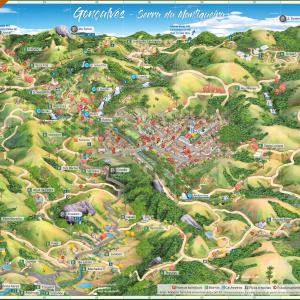 Mapa ilustrado e turístico de Gonçalves Minas Gerais