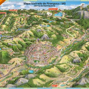 Mapa turístico e ilustrado de Piranguçu MG