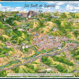 Mapa ilustrado de São Bento do Sapucaí SP