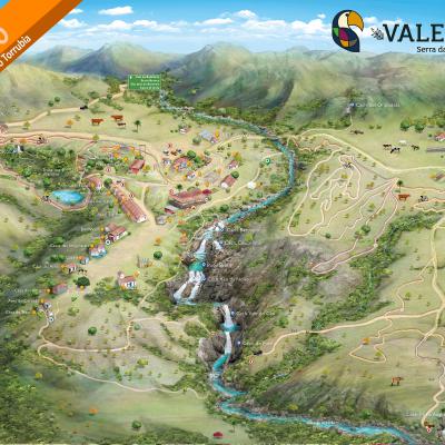 Mapa Vale do Céu, Serra da Canastra MG - Ilustração Roberto Torrubia